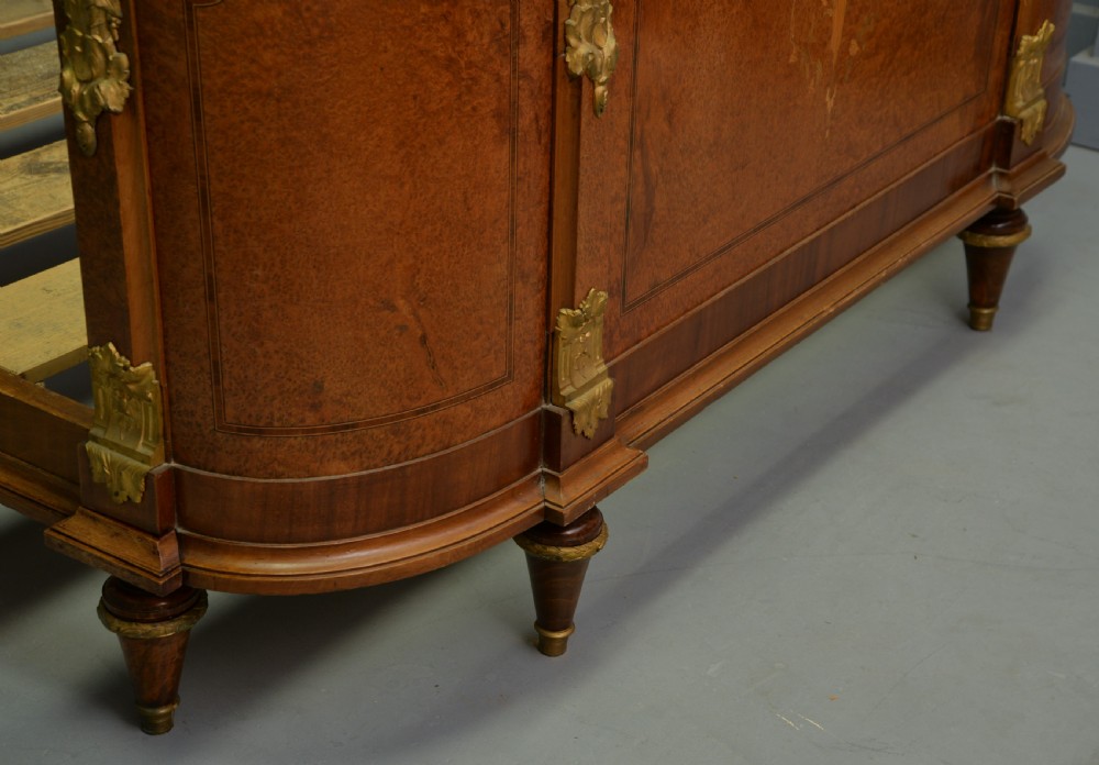 Elegant French Empire Style Burr-Walnut King-Size Bed View XI