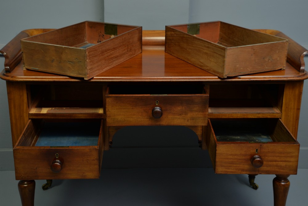 Superb Victorian Mahogany Writing Table Desk View VIII