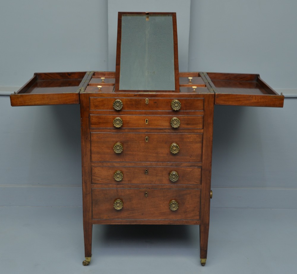 Unusual Georgian Mahogany Gentlemans Dressing Chest Secretaire View V