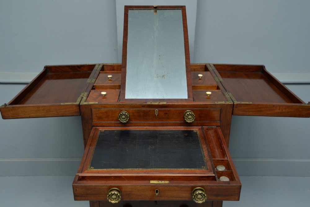 Unusual Georgian Mahogany Gentlemans Dressing Chest Secretaire View IX
