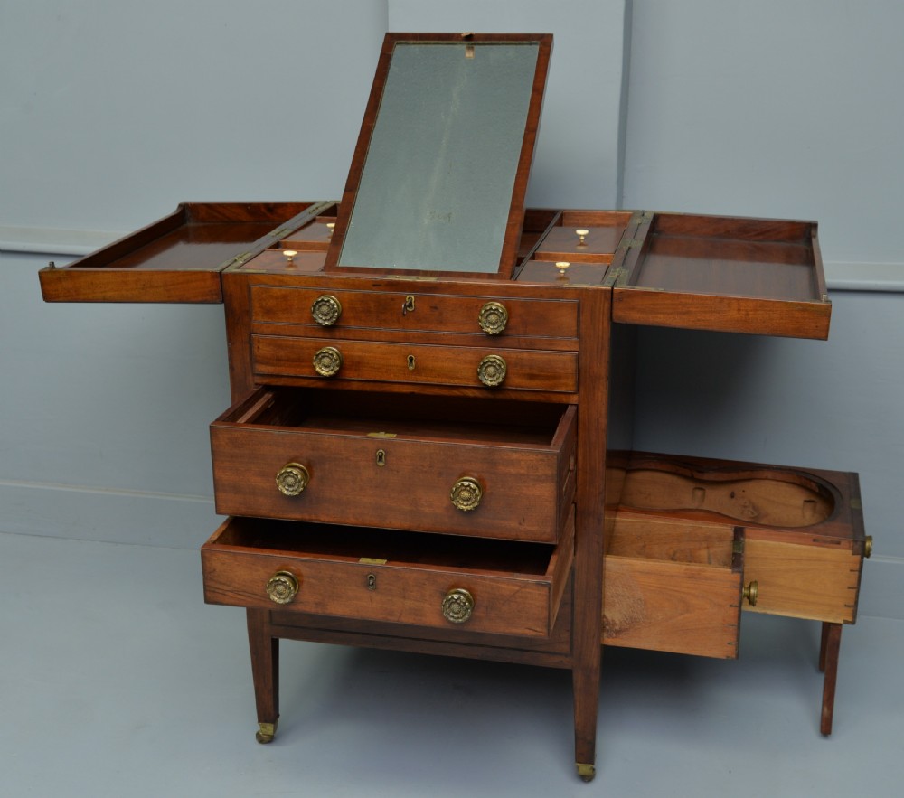 Unusual Georgian Mahogany Gentlemans Dressing Chest Secretaire View XI