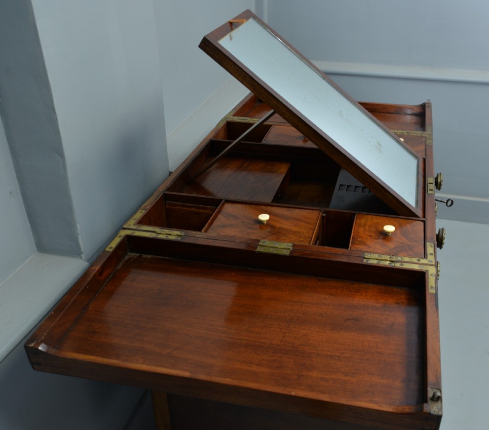 Unusual Georgian Mahogany Gentlemans Dressing Chest Secretaire View XIV