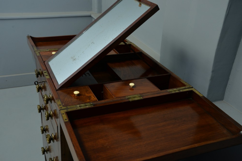 Unusual Georgian Mahogany Gentlemans Dressing Chest Secretaire View XVI