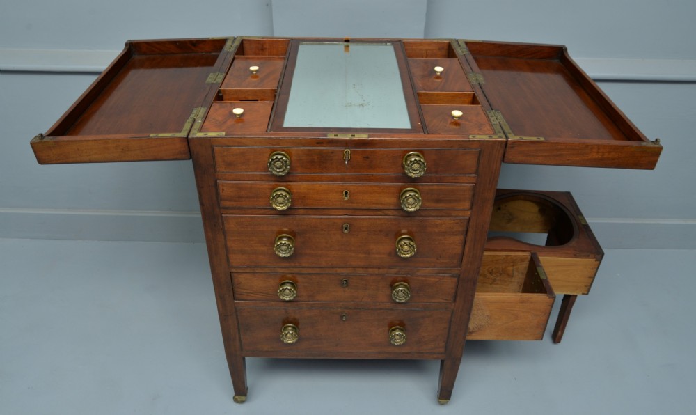 Unusual Georgian Mahogany Gentlemans Dressing Chest Secretaire View XVIII