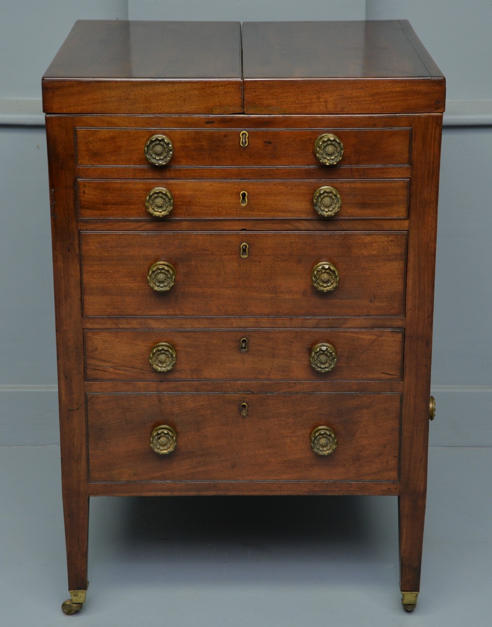 Unusual Georgian Mahogany Gentlemans Dressing Chest Secretaire View XXIII