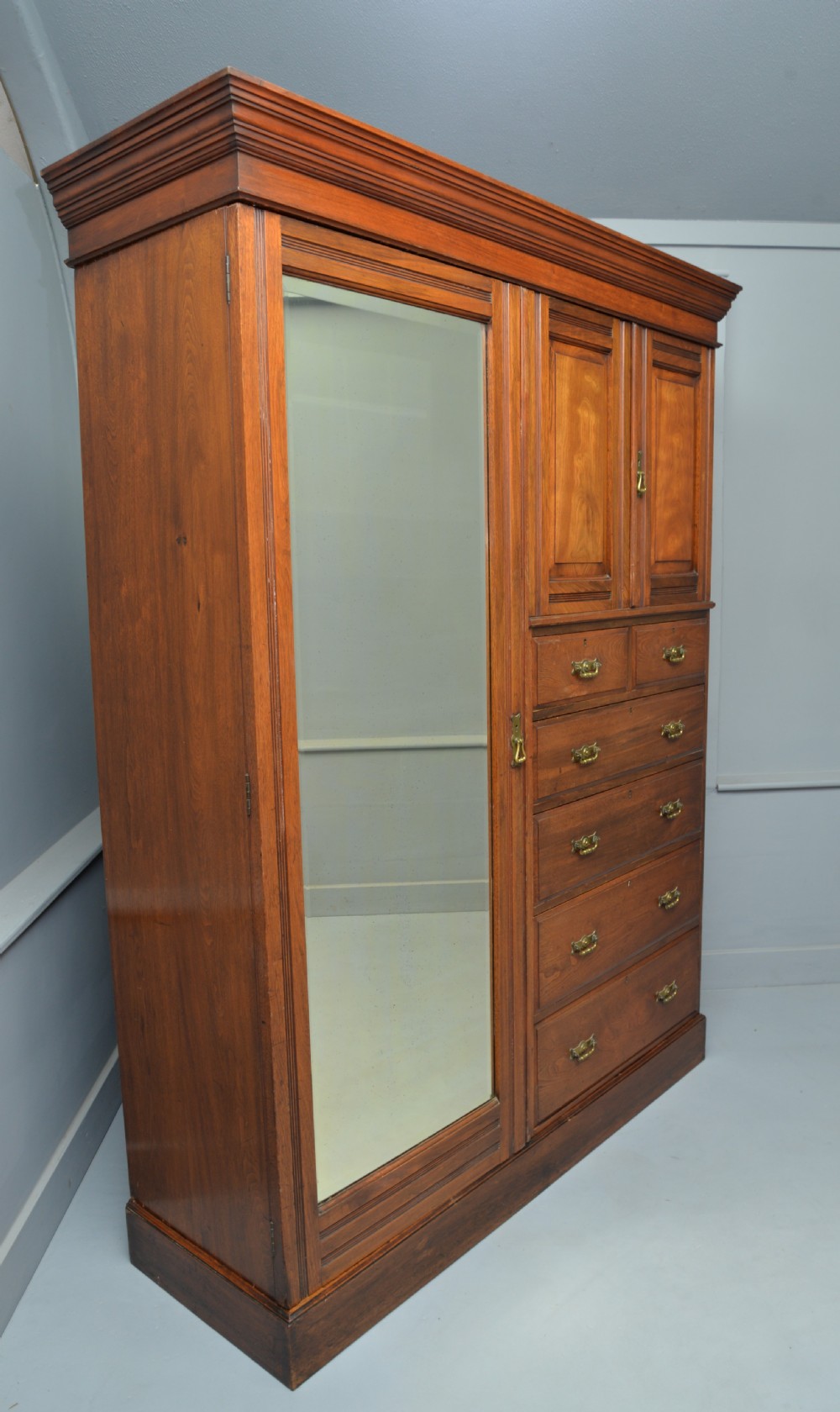 Edwardian Mahogany Compactum Wardrobe-W. J. Mansell, London View XI