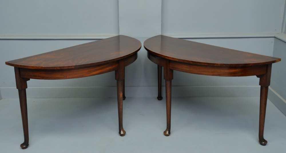 Pair Of Georgian Mahogany Demi-Lune Console Tables View III
