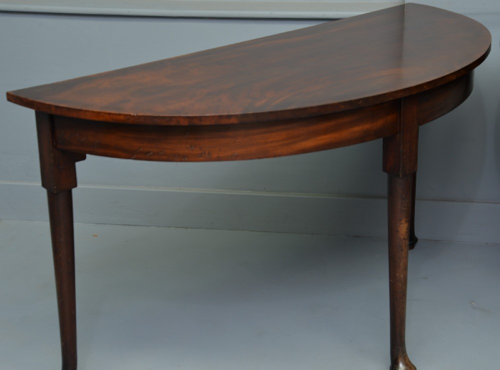 Pair Of Georgian Mahogany Demi-Lune Console Tables View IV