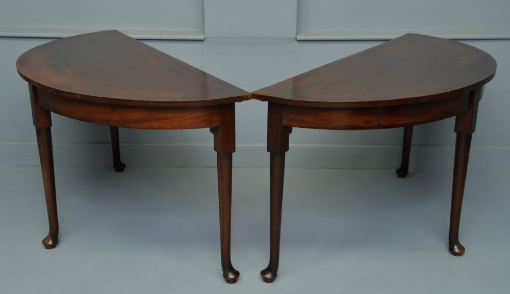 Pair Of Georgian Mahogany Demi-Lune Console Tables View VI