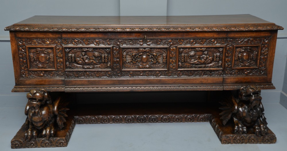 Magnificent Late Renaissance Italian Walut Cassone 