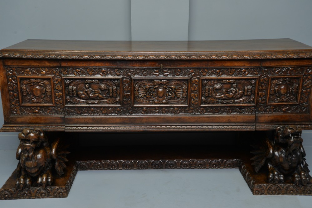 Magnificent Late Renaissance Italian Walut Cassone  View II