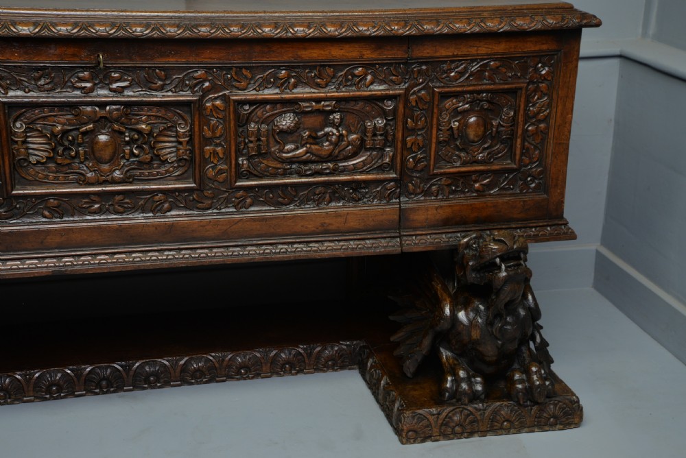 Magnificent Late Renaissance Italian Walut Cassone  View V