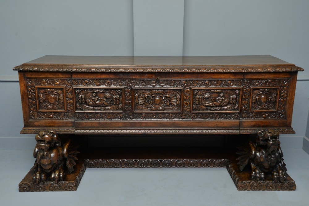 Magnificent Late Renaissance Italian Walut Cassone  View IX