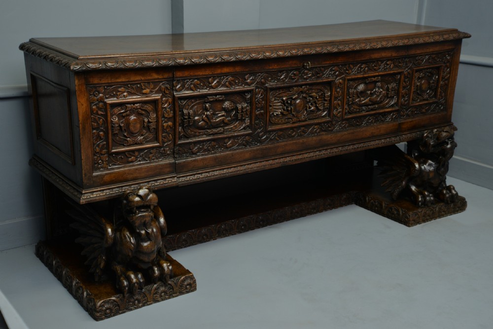 Magnificent Late Renaissance Italian Walut Cassone  View XII