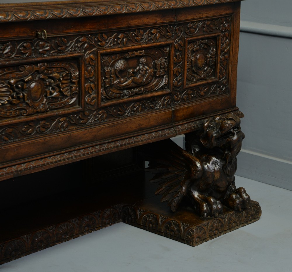 Magnificent Late Renaissance Italian Walut Cassone  View XV