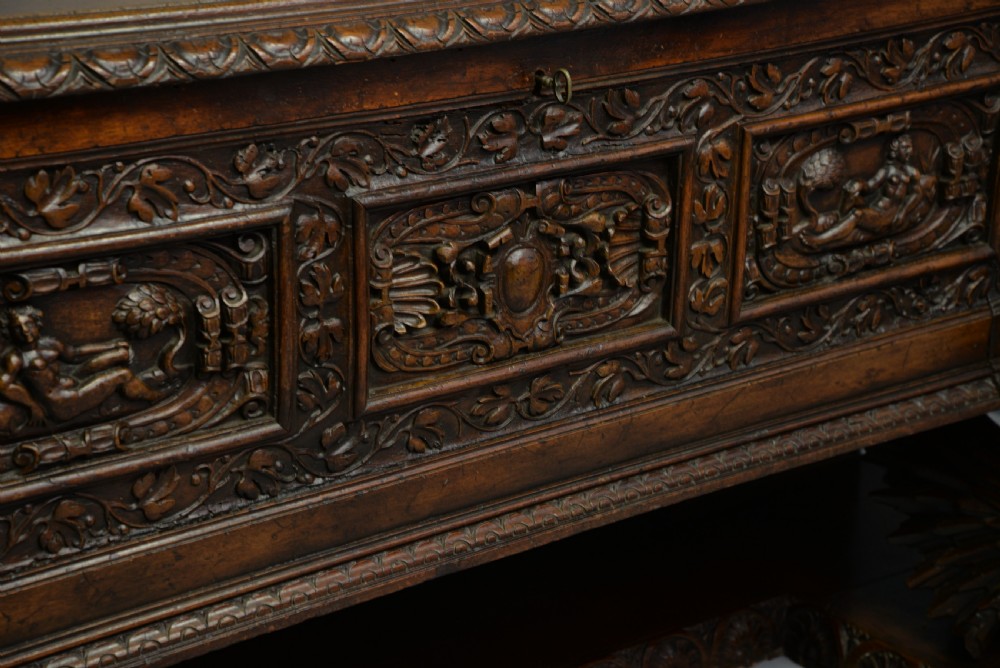 Magnificent Late Renaissance Italian Walut Cassone  View XIX