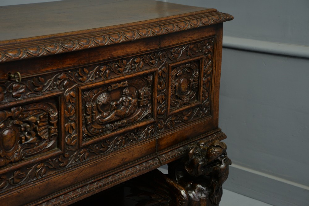 Magnificent Late Renaissance Italian Walut Cassone  View XXI