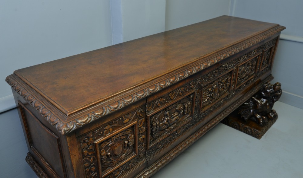 Magnificent Late Renaissance Italian Walut Cassone  View XXV