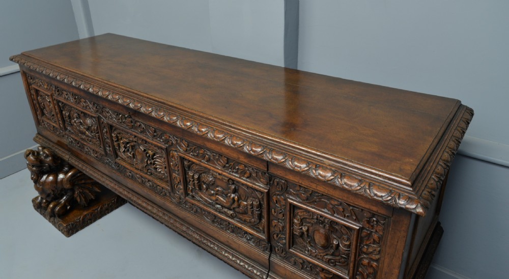 Magnificent Late Renaissance Italian Walut Cassone  View XXVI