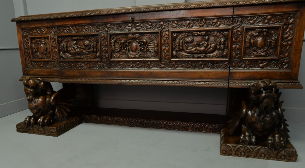 Magnificent Late Renaissance Italian Walut Cassone  View XXVII