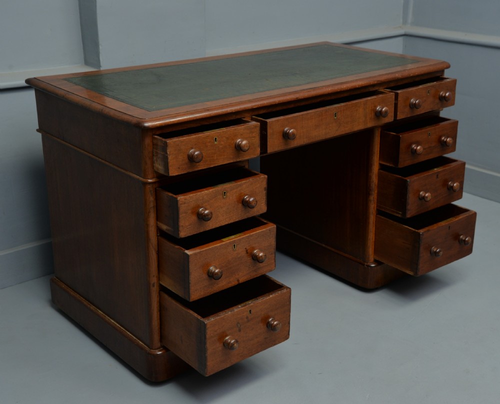 Victorian Mahogany Pedestal Desk View V