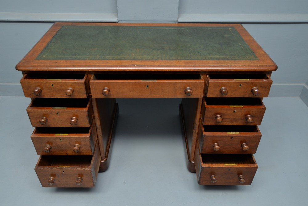 Victorian Mahogany Pedestal Desk View VI