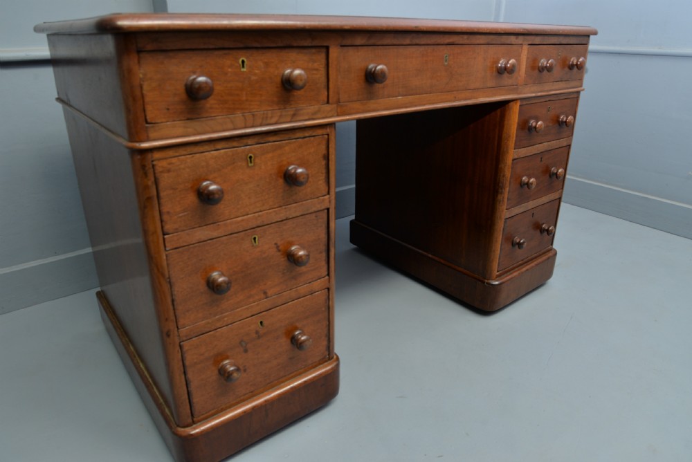 Victorian Mahogany Pedestal Desk View IX