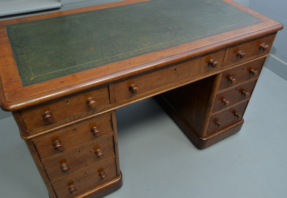 Victorian Mahogany Pedestal Desk View X