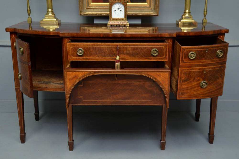 Elegant Georgian Sheraton Mahogany Inlaid Sideboard View VI