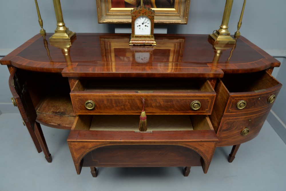 Elegant Georgian Sheraton Mahogany Inlaid Sideboard View VII
