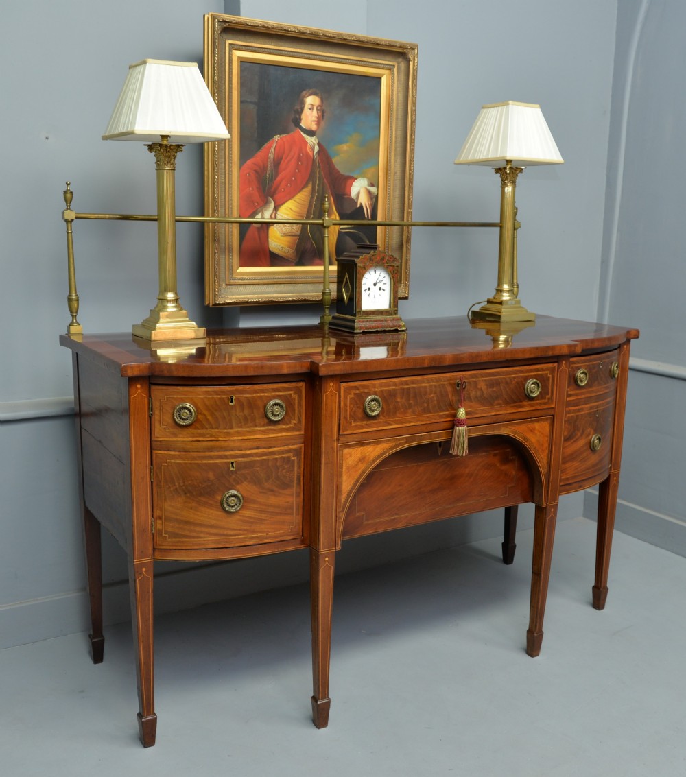 Elegant Georgian Sheraton Mahogany Inlaid Sideboard View VIII