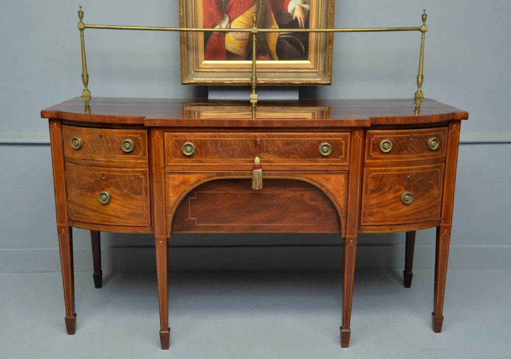 Elegant Georgian Sheraton Mahogany Inlaid Sideboard View X
