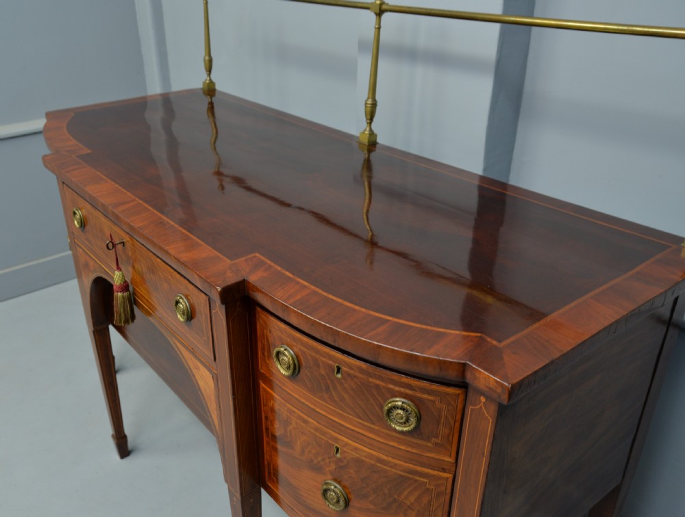 Elegant Georgian Sheraton Mahogany Inlaid Sideboard View XII