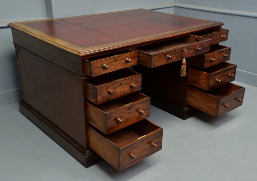 Victorian Mahogany Partners Desk View VII