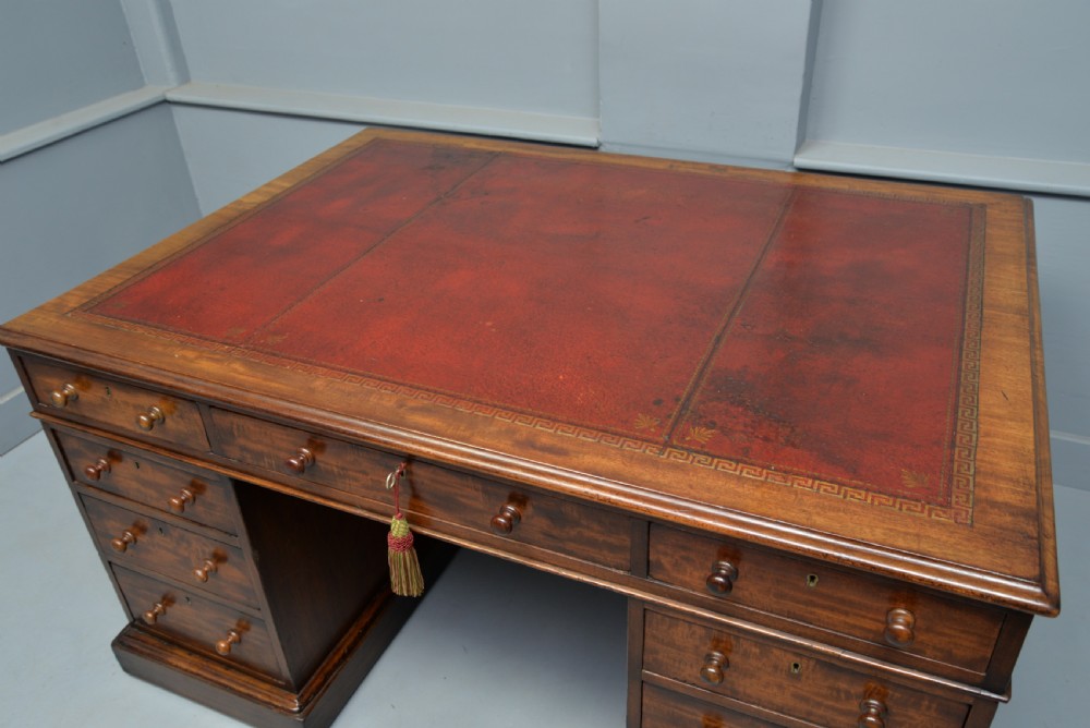 Victorian Mahogany Partners Desk View IX