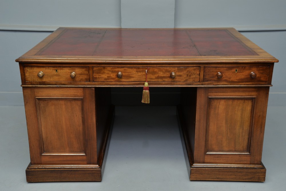 Victorian Mahogany Partners Desk View XII