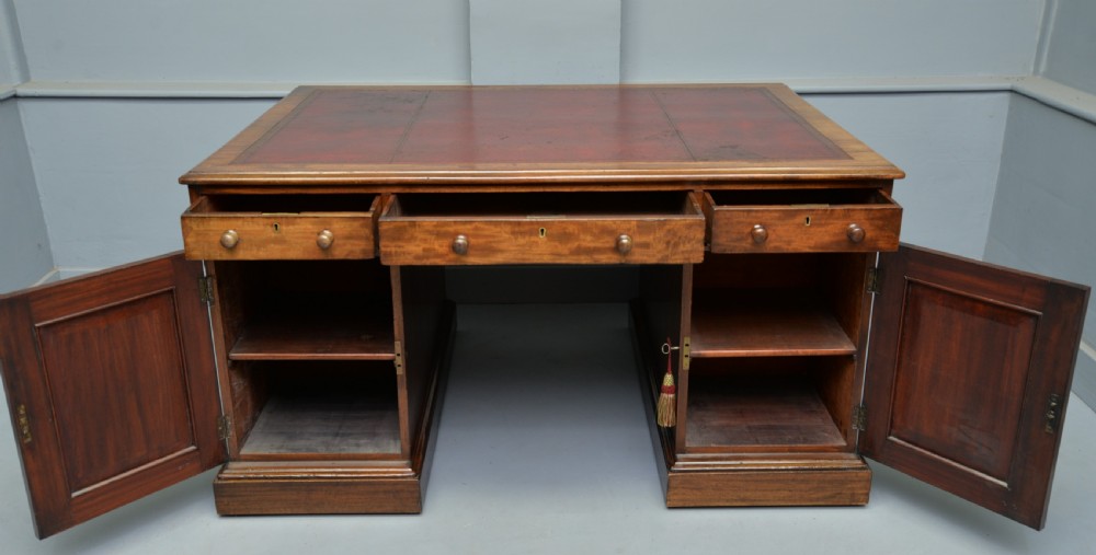 Victorian Mahogany Partners Desk View XIII