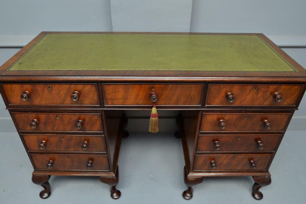 Edwardian Mahogany Pedestal Desk View IV