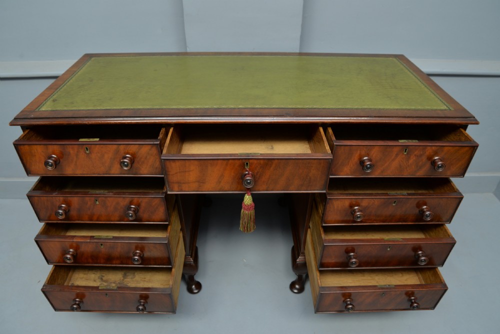 Edwardian Mahogany Pedestal Desk View V