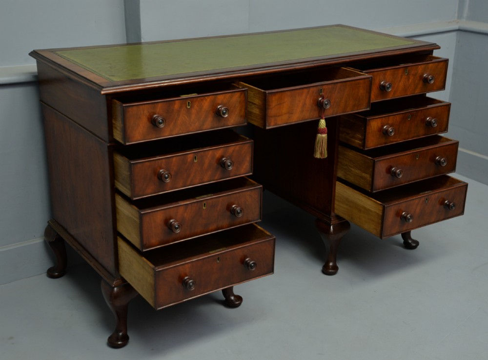 Edwardian Mahogany Pedestal Desk View VI