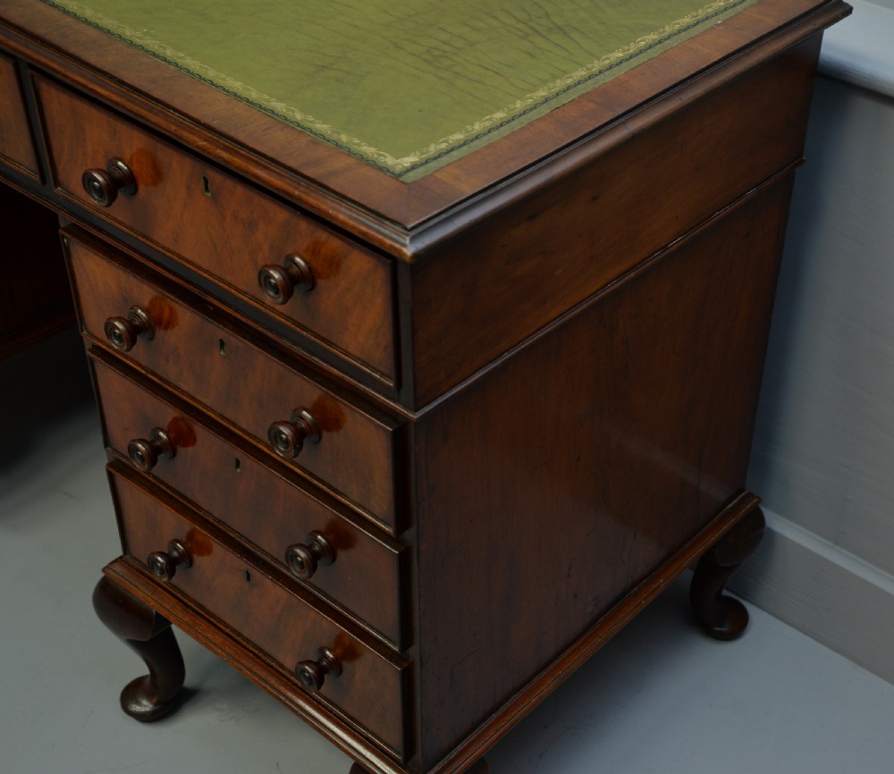 Edwardian Mahogany Pedestal Desk View IX