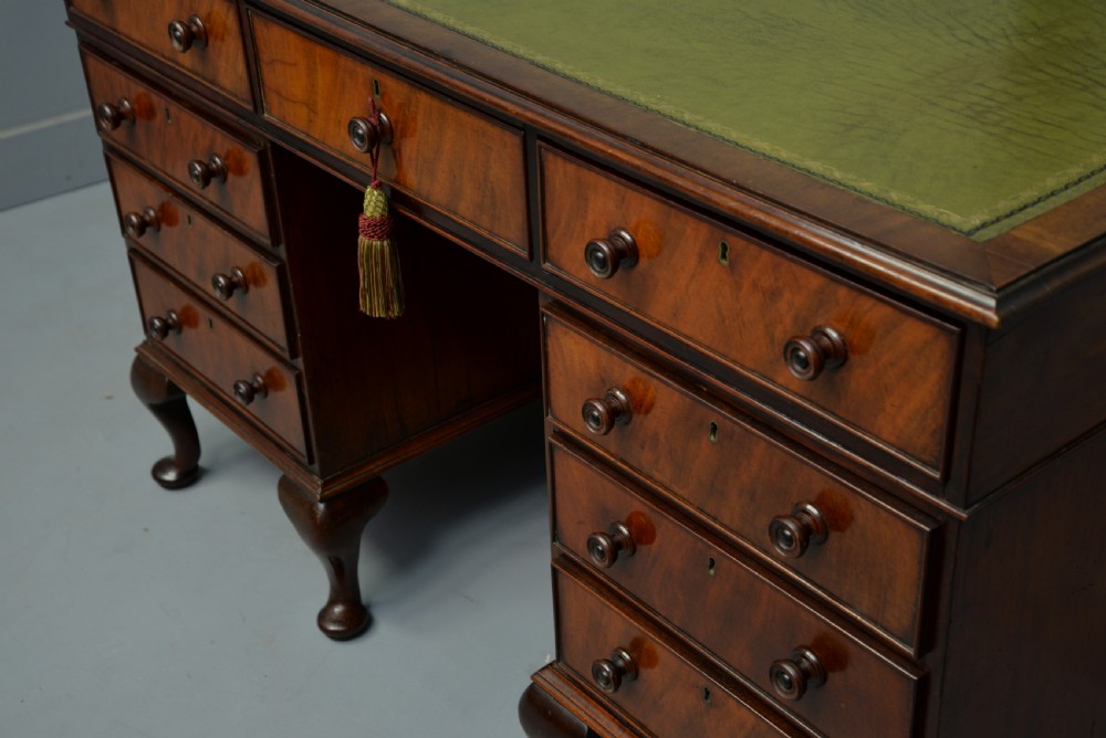 Edwardian Mahogany Pedestal Desk View X