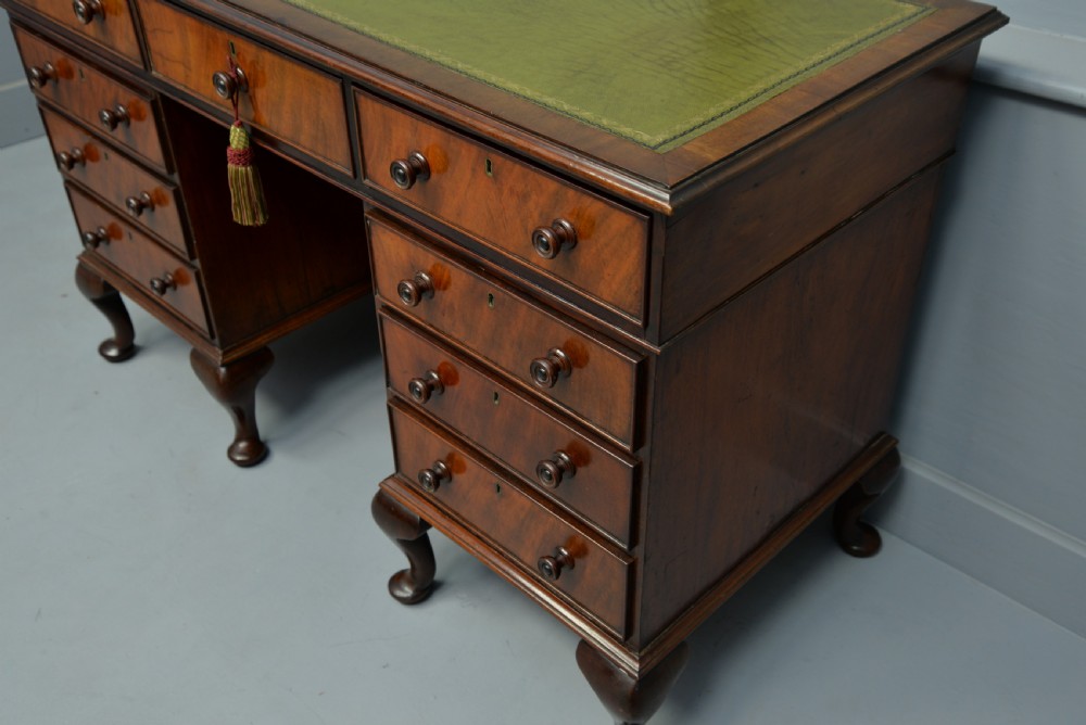 Edwardian Mahogany Pedestal Desk View XII