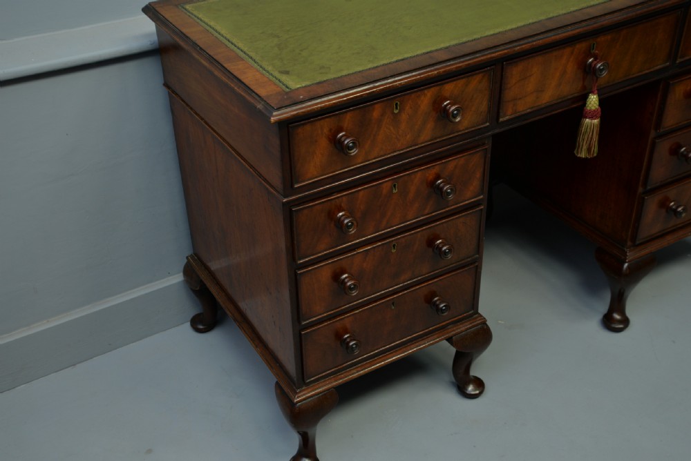 Edwardian Mahogany Pedestal Desk View XIII