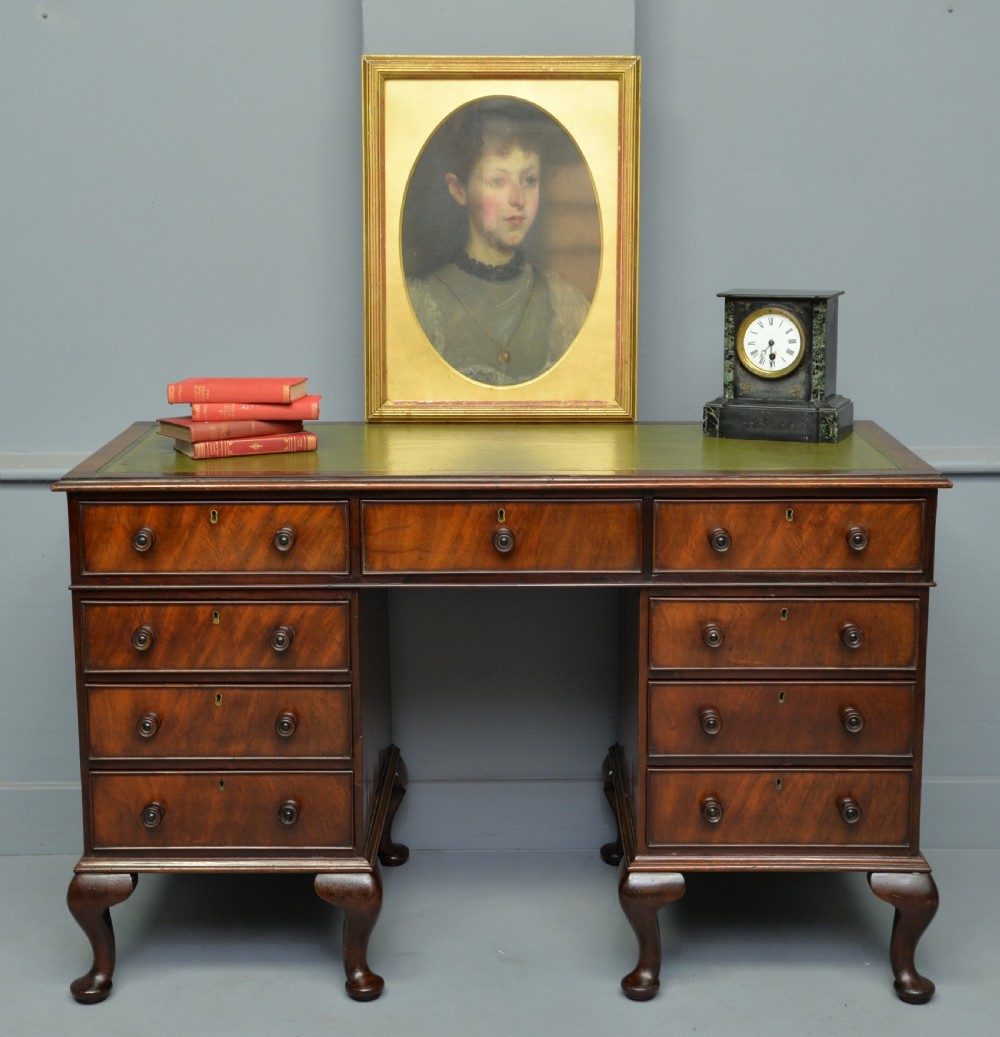 Edwardian Mahogany Pedestal Desk View XIV