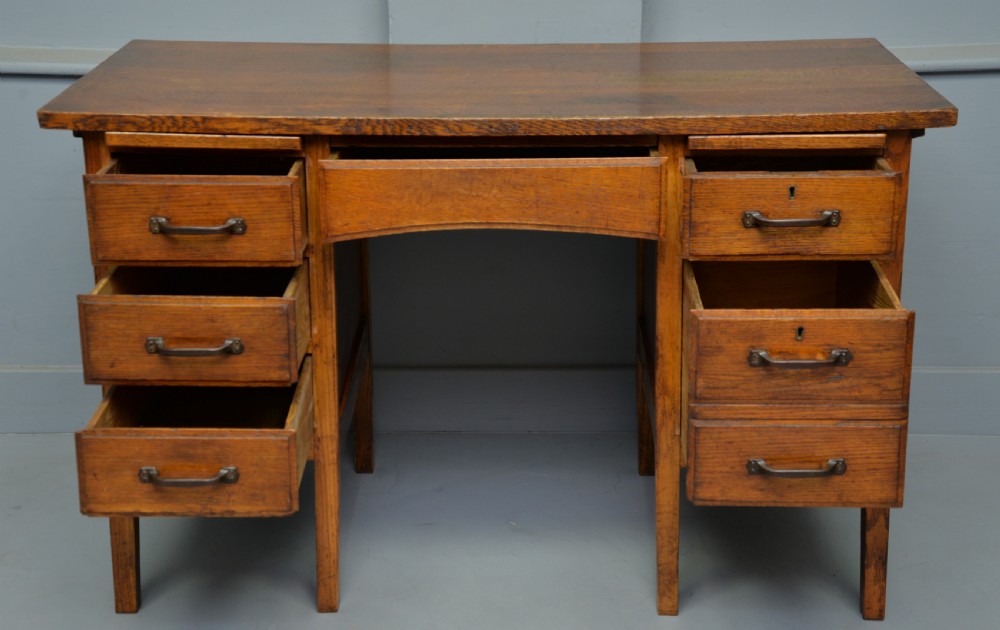 1930s Oak Pedestal Desk View II