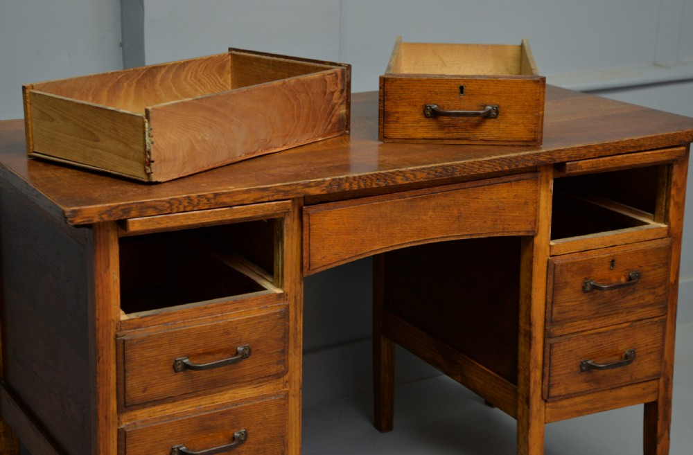 1930s Oak Pedestal Desk View IV