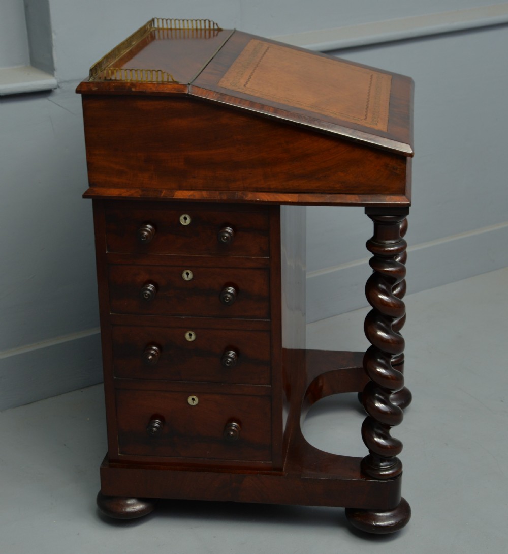 William IV Mahogany Davenport Desk View X