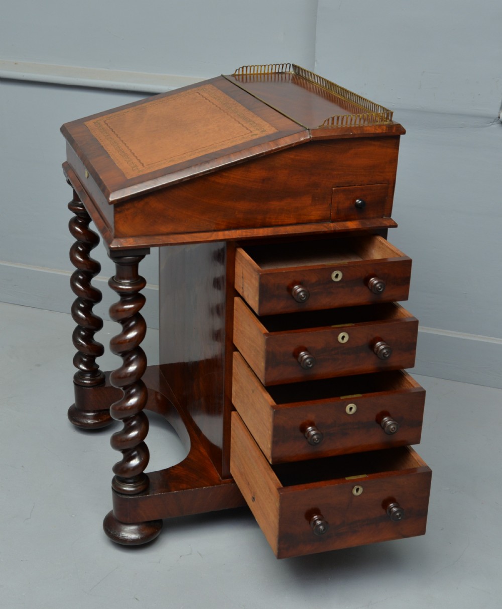 William IV Mahogany Davenport Desk View XIII