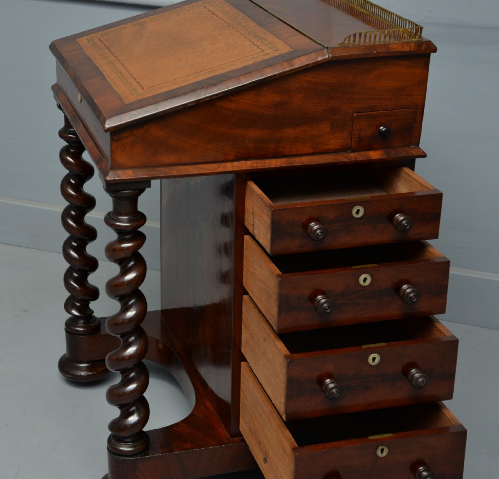 William IV Mahogany Davenport Desk View XIV